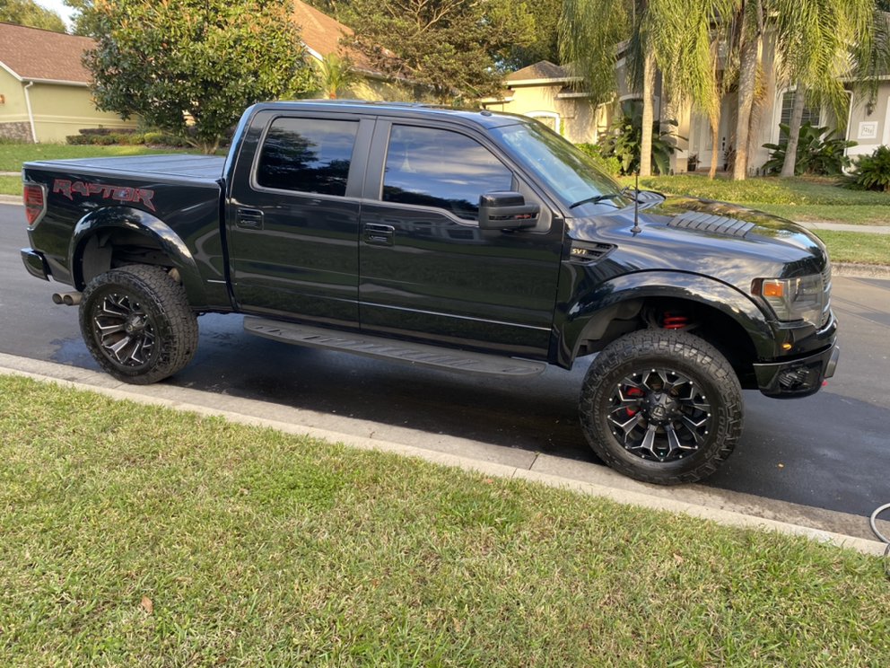 Black Ford Raptor after a full exterior detail in Mount Dora, FL